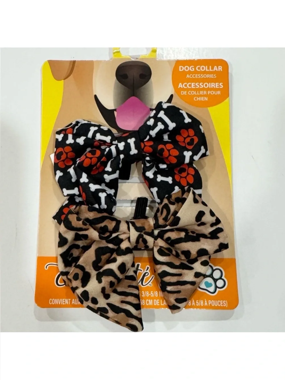 ENCHANTE PET Dog Collar 2 Accessory Bows Cute Paws Hearts Bones Animal Print NEW